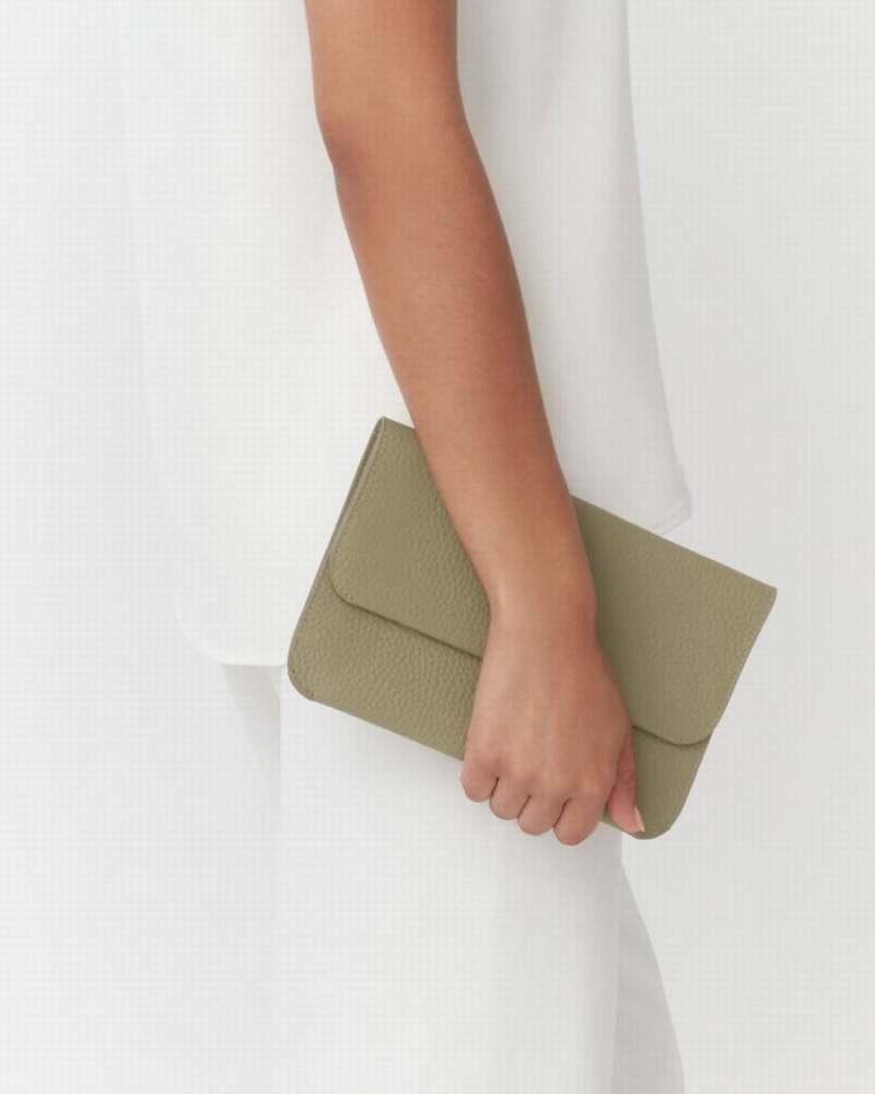 Bolso de Mano Cuyana System Flap Mujer Verde | FAC3942SE