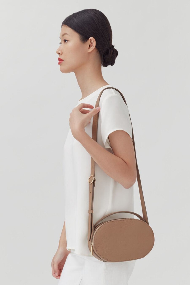 Bolsos Cruzados Cuyana Top Handle Mujer Kaki | RRZ8367SG
