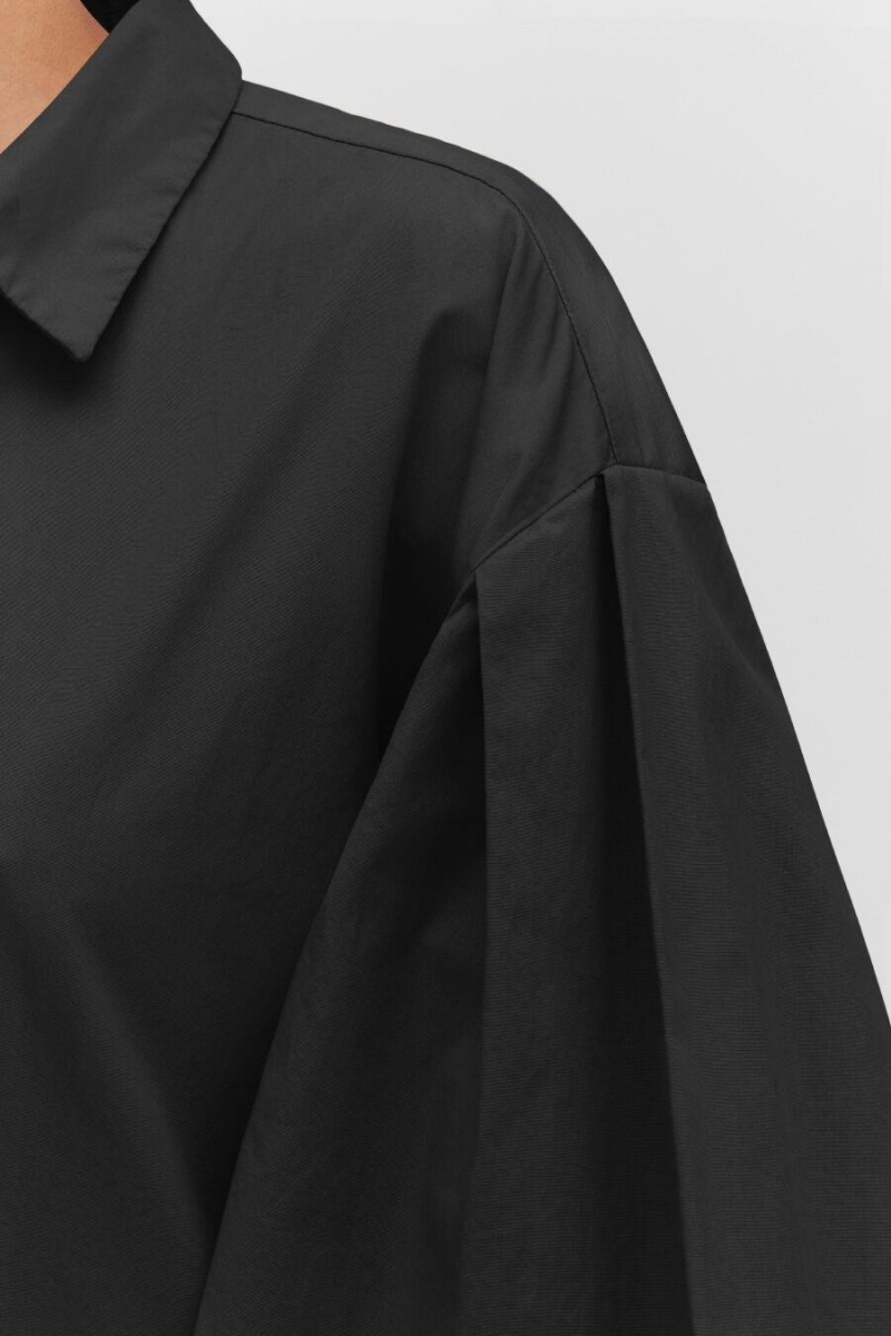 Camisas Cuyana Poplin Balloon Sleeve Mujer Negras | FOC444AY