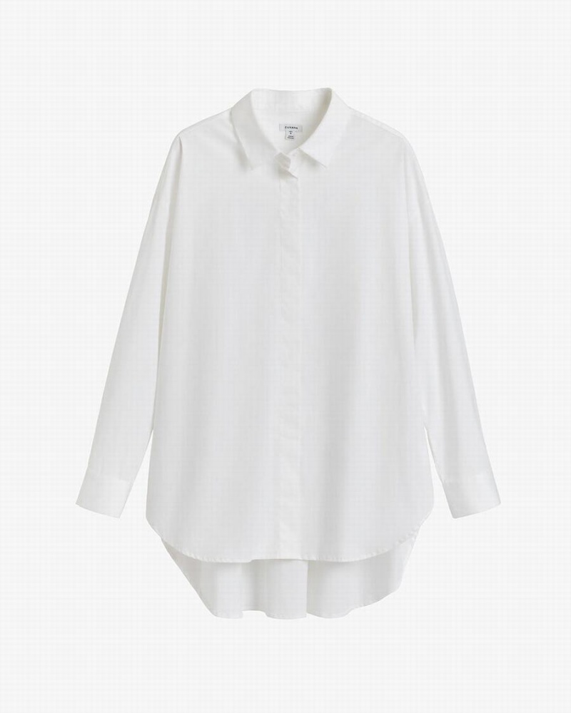 Camisas Cuyana Poplin Oversized Mujer Blancas | OUZ5142GR