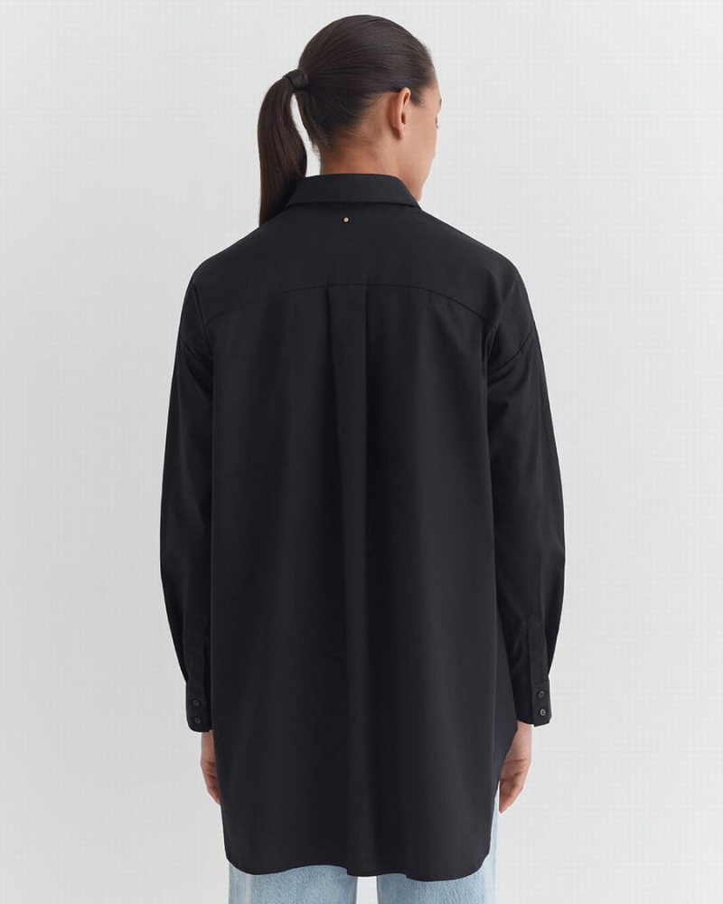 Camisas Cuyana Poplin Oversized Mujer Negras | ZCF1655DD