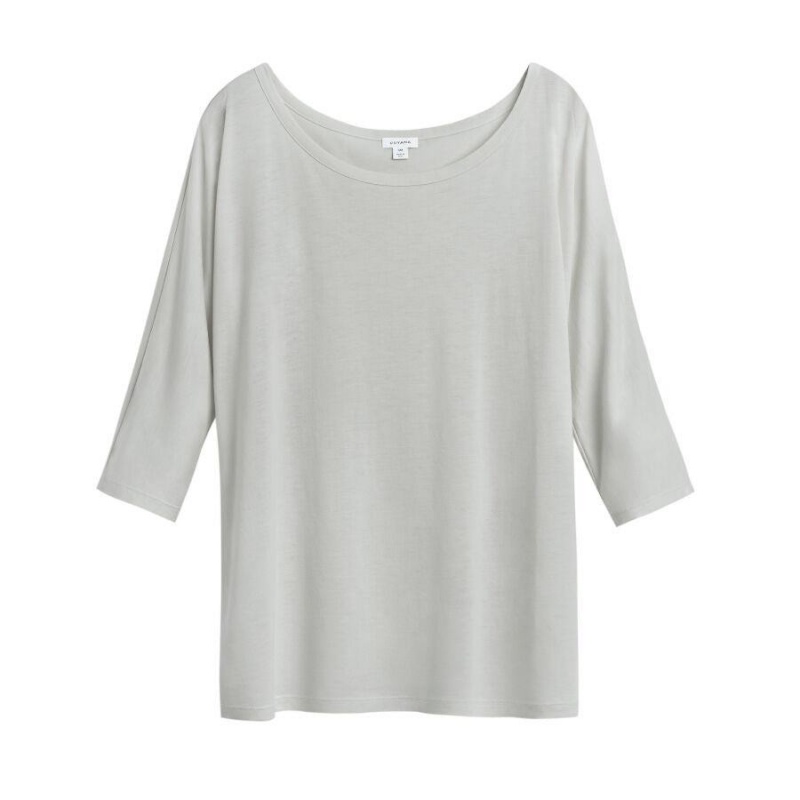 Camiseta Cuyana Organic Pima Drape-Back Mujer Gris | ZLH5991EZ