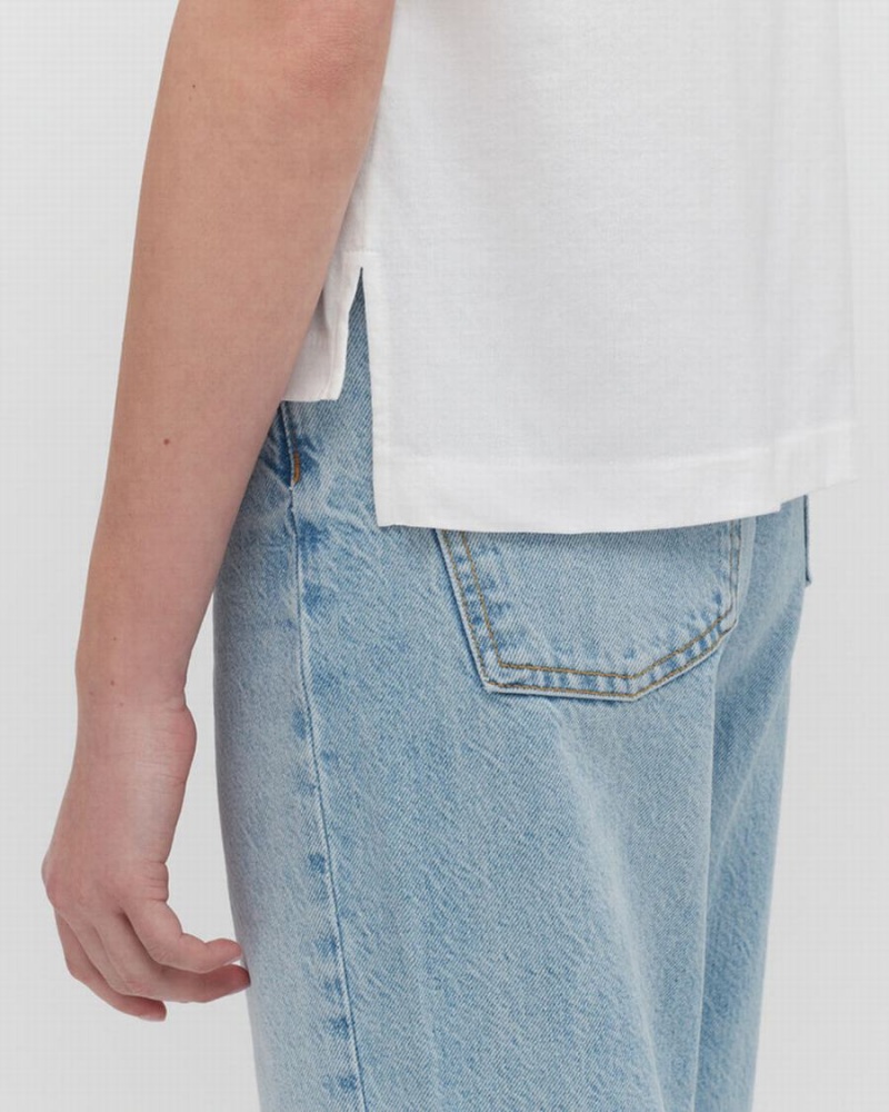 Camiseta Cuyana Pima Cropped Tee Mujer Blancas | SBW3513HH