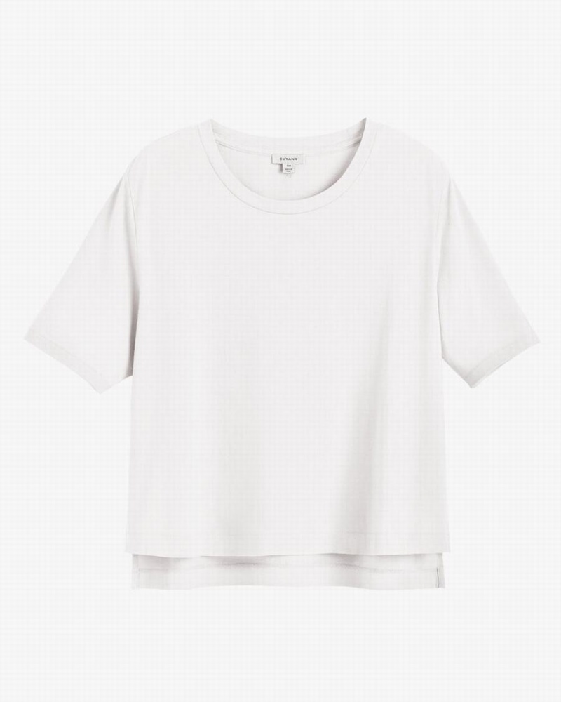 Camiseta Cuyana Pima Cropped Tee Mujer Blancas | SBW3513HH