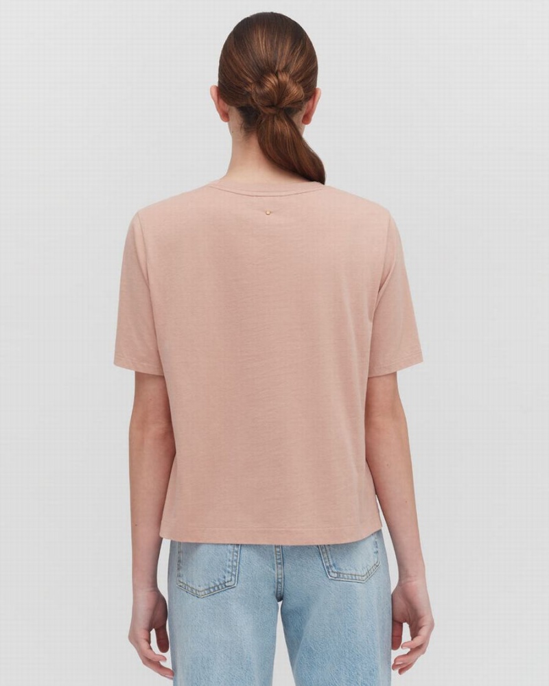 Camiseta Cuyana Pima Cropped Tee Mujer Rosas | XFX7288IH