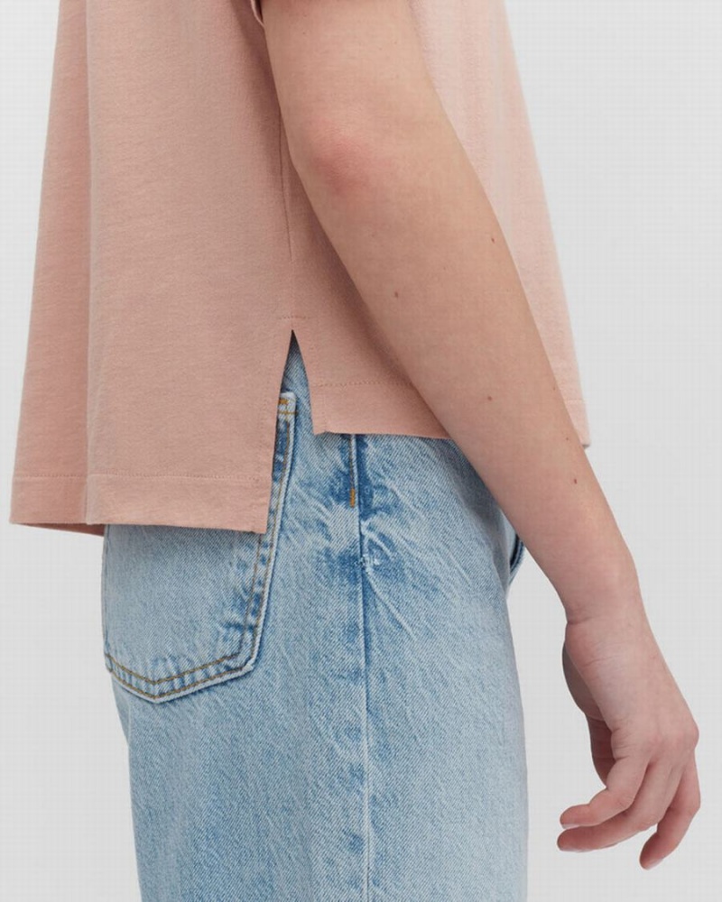 Camiseta Cuyana Pima Cropped Tee Mujer Rosas | XFX7288IH