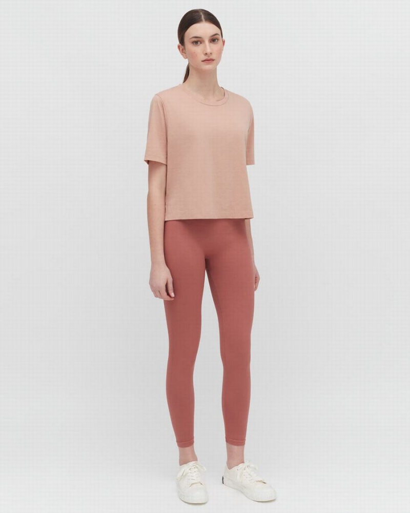 Camiseta Cuyana Pima Cropped Tee Mujer Rosas | XFX7288IH