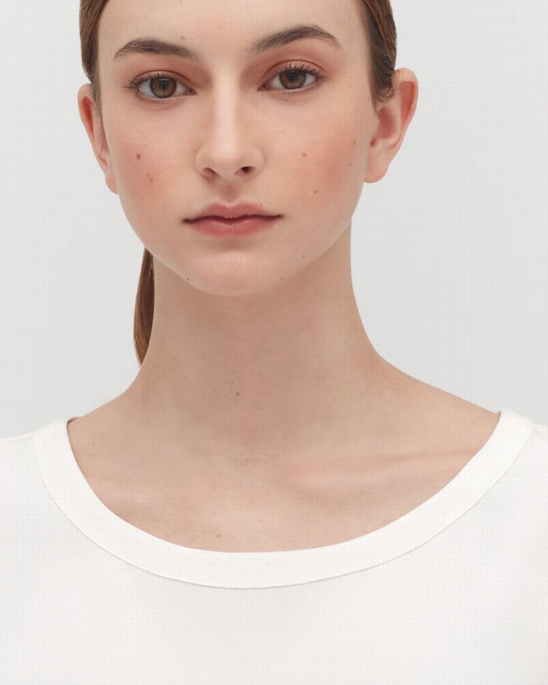 Camiseta Cuyana Silk Cropped Crewneck Tee Mujer Blancas | XCO6063JQ