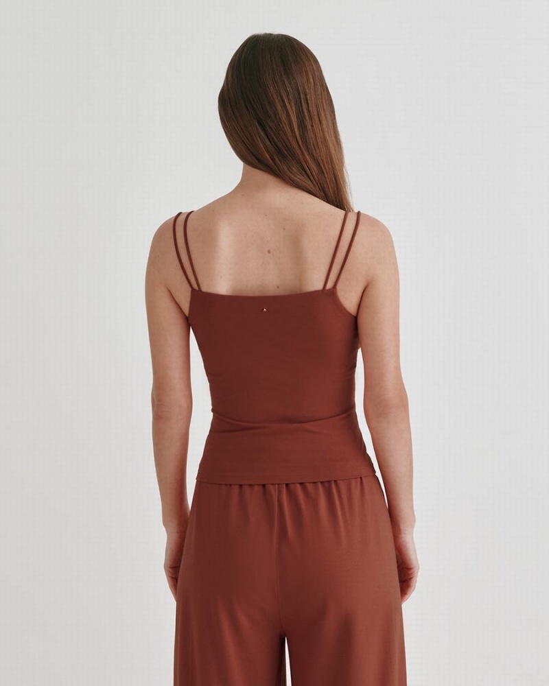 Camiseta Tirantes Cuyana Gathered Front Cami Mujer Rojas | FYQ533MW
