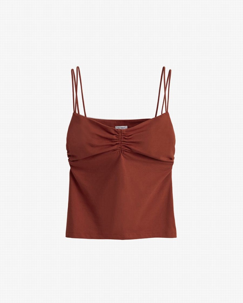 Camiseta Tirantes Cuyana Gathered Front Cami Mujer Rojas | FYQ533MW