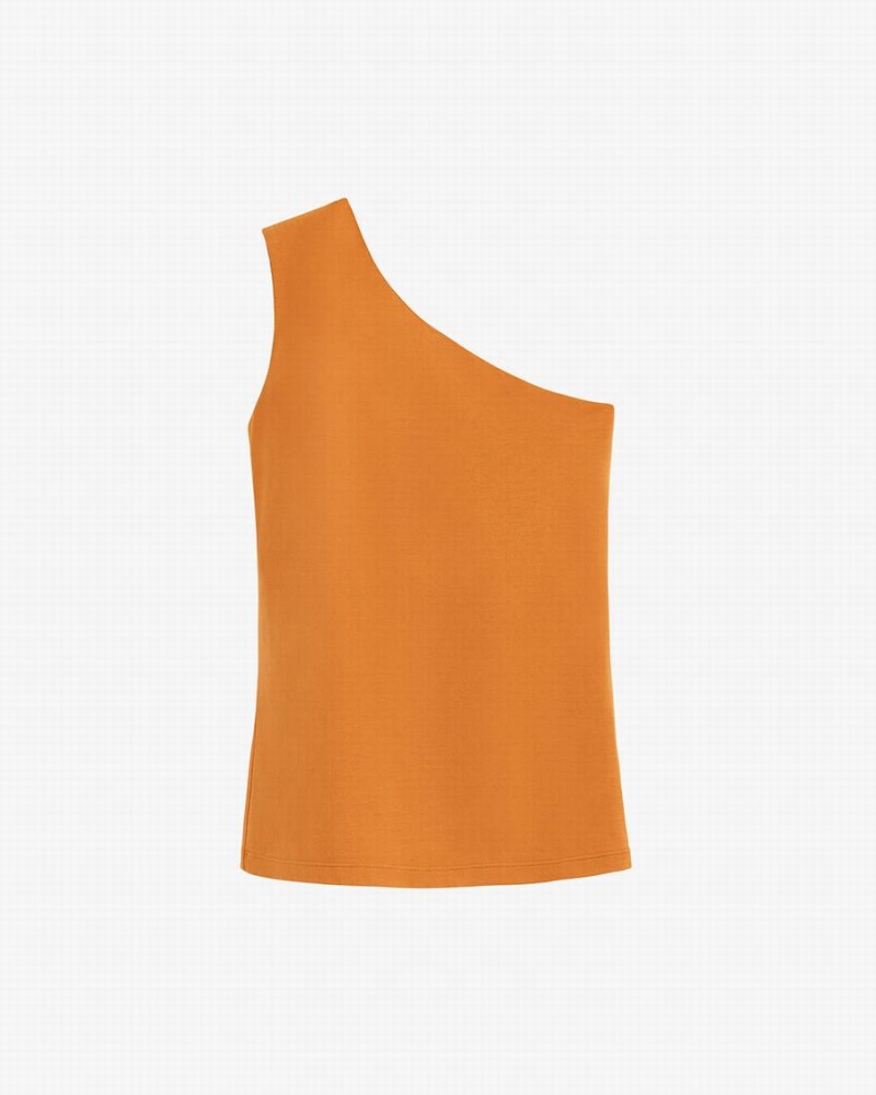 Camiseta Tirantes Cuyana One Shoulder Top Mujer Amarillo | WSH9428QF