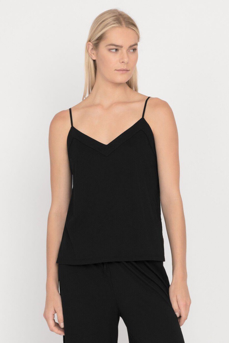 Camiseta Tirantes Cuyana Organic Pima Cami Mujer Negras | GER6173WZ