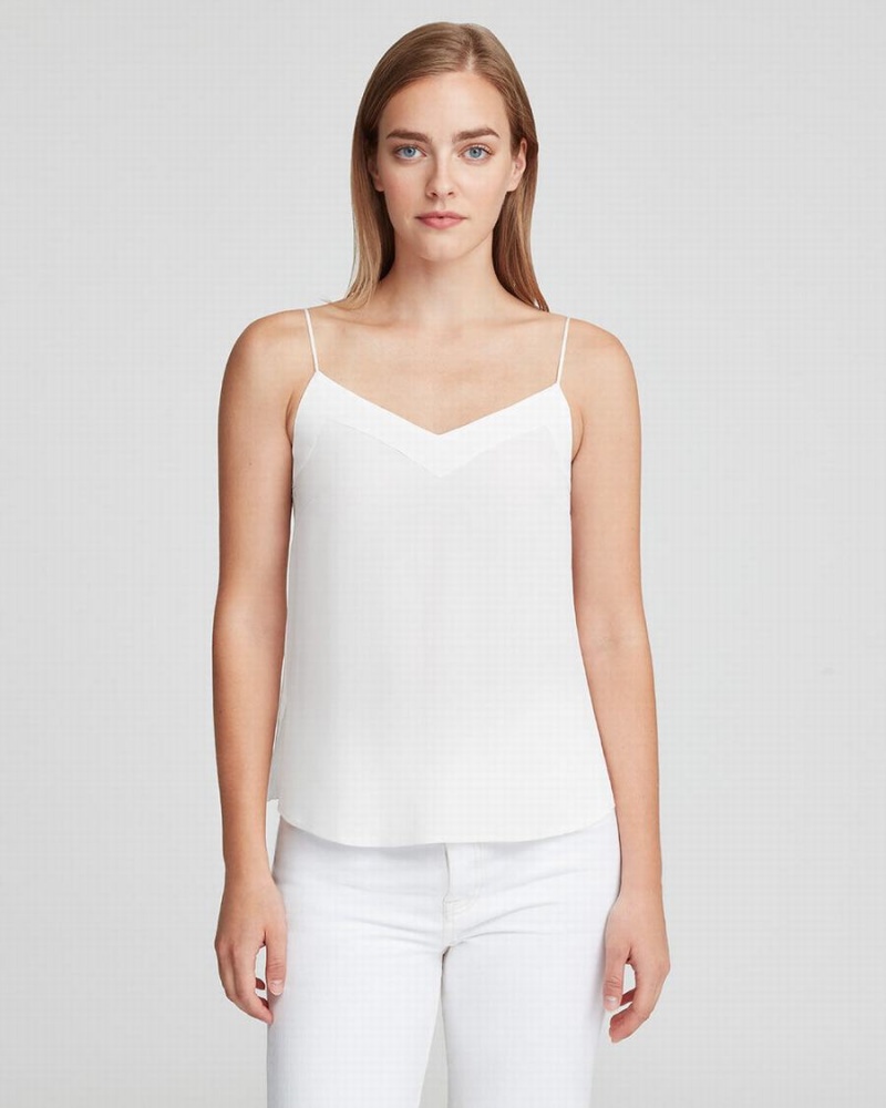 Camiseta Tirantes Cuyana Silk Cami Mujer Blancas | VQW6824KR