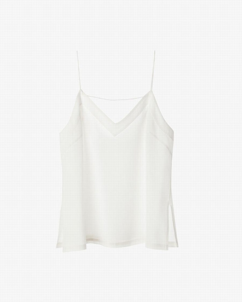Camiseta Tirantes Cuyana Silk Cami Mujer Blancas | VQW6824KR