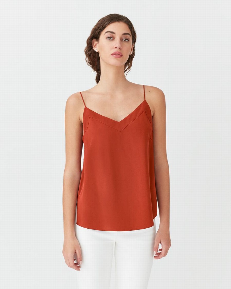 Camiseta Tirantes Cuyana Silk Cami Mujer Naranjas | NPY6413MQ