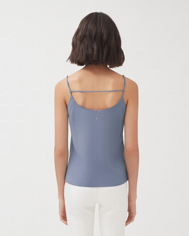 Camiseta Tirantes Cuyana Silk Cami Mujer Azules | LDE2869QU