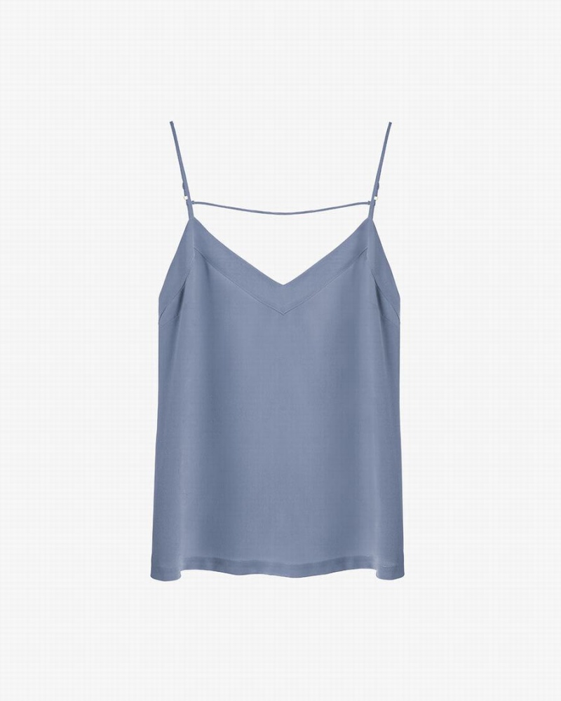 Camiseta Tirantes Cuyana Silk Cami Mujer Azules | LDE2869QU