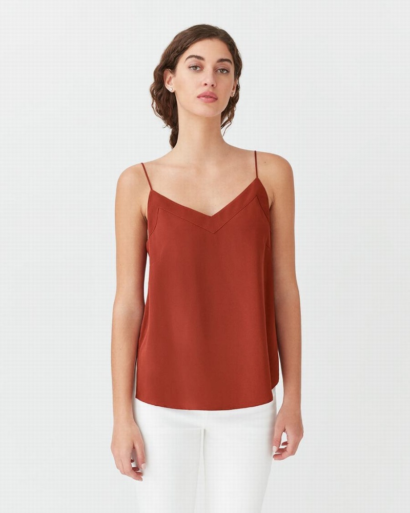 Camiseta Tirantes Cuyana Silk Cami Mujer Rojas | DRB6297WQ