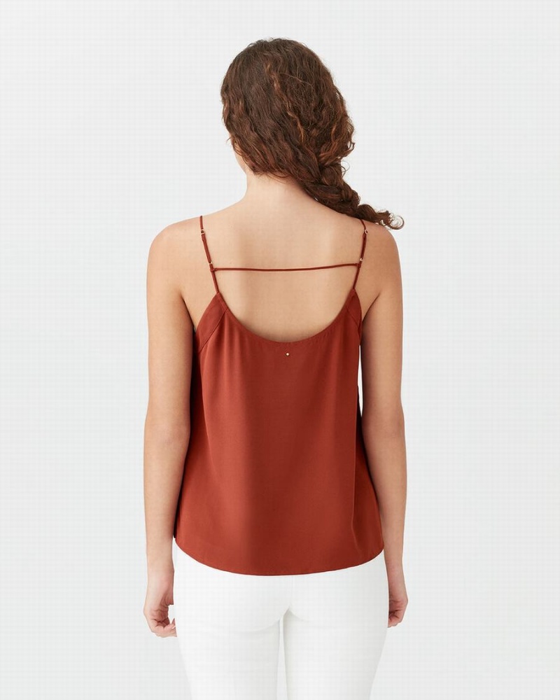 Camiseta Tirantes Cuyana Silk Cami Mujer Rojas | DRB6297WQ