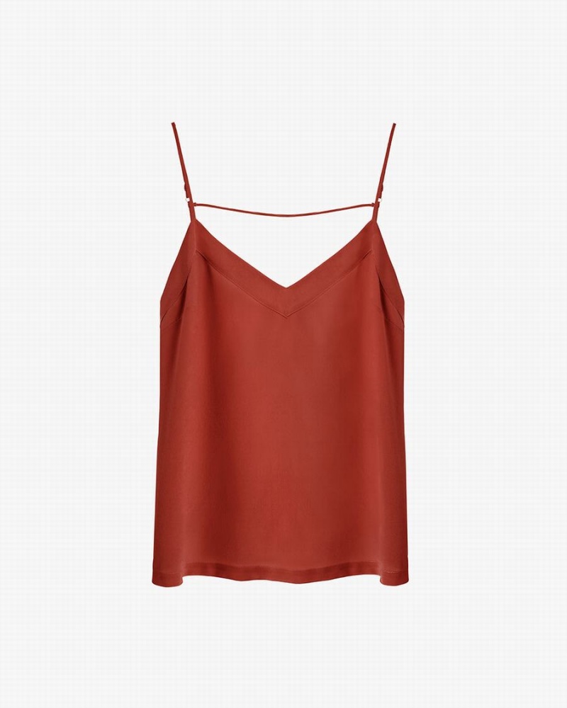 Camiseta Tirantes Cuyana Silk Cami Mujer Rojas | DRB6297WQ