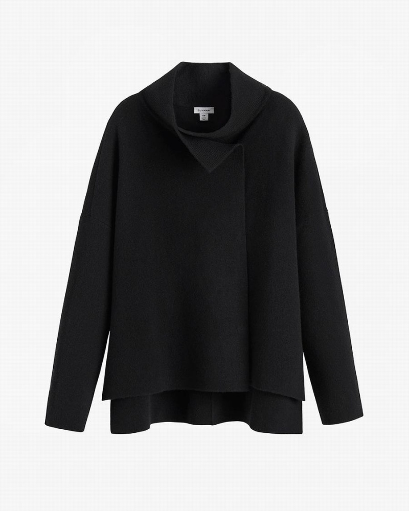 Camperas Cuyana Lana Cashmere Corta Mujer Negras | HRC216BY