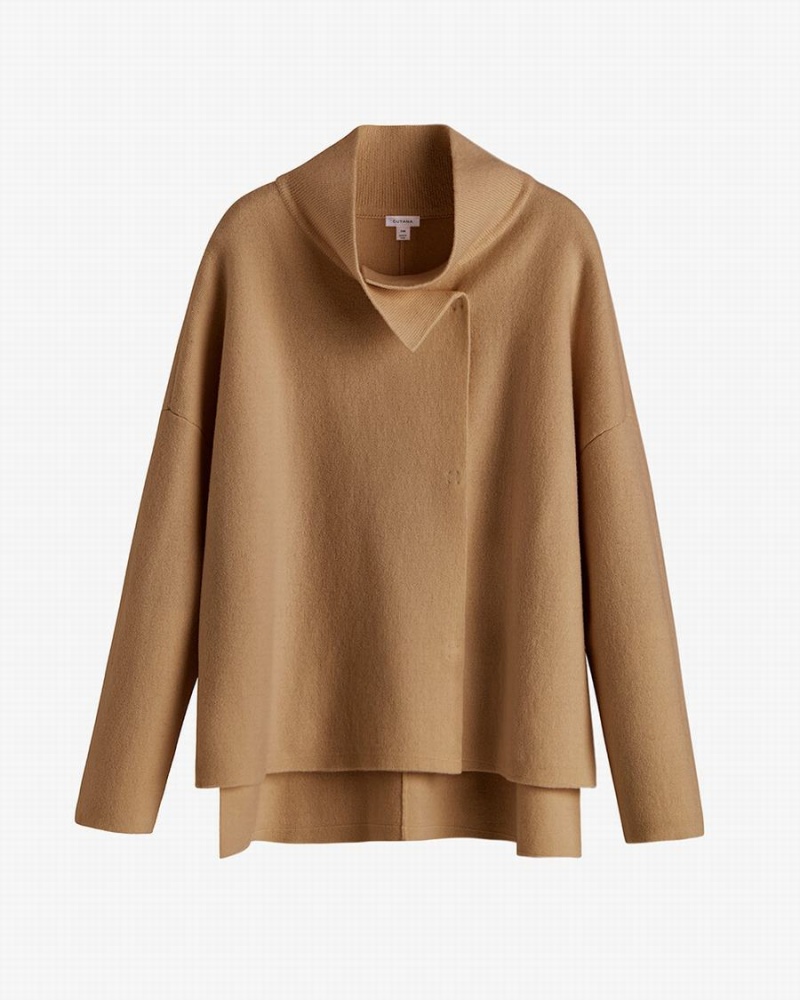Camperas Cuyana Lana Cashmere Corta Mujer Marrones | XZW1842TD