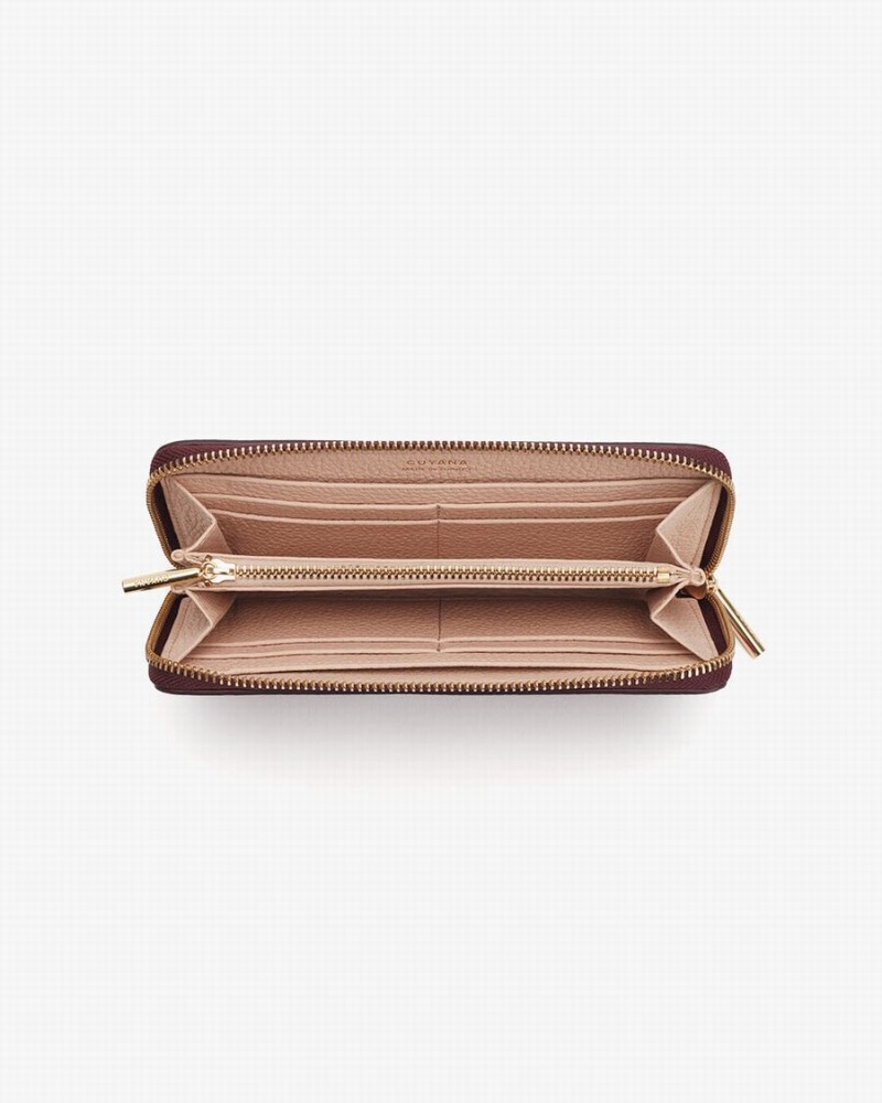 Carteras Cuyana Classic Zip Around Mujer Burdeos Rosas | NBB1093LA