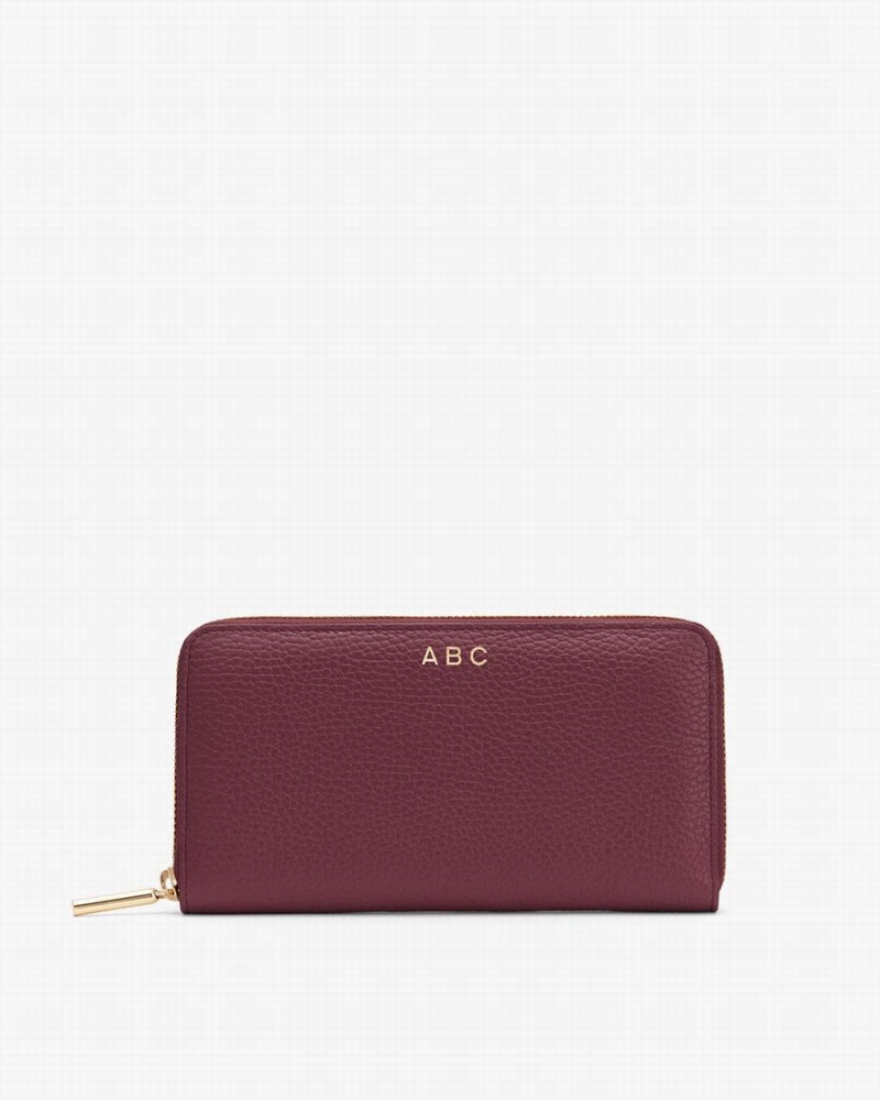Carteras Cuyana Classic Zip Around Mujer Burdeos Rosas | NBB1093LA