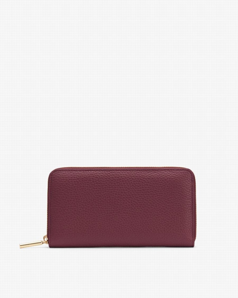 Carteras Cuyana Classic Zip Around Mujer Burdeos Rosas | NBB1093LA