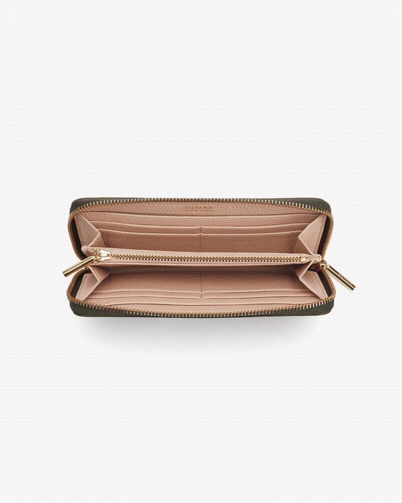 Carteras Cuyana Classic Zip Around Mujer Verde Oscuro | KGX1674QH