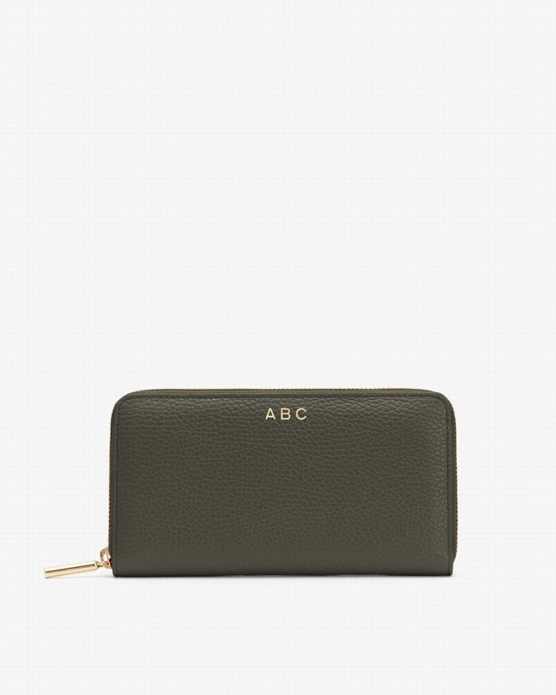Carteras Cuyana Classic Zip Around Mujer Verde Oscuro | KGX1674QH