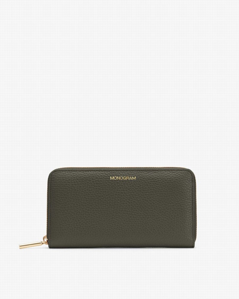 Carteras Cuyana Classic Zip Around Mujer Verde Oscuro | KGX1674QH