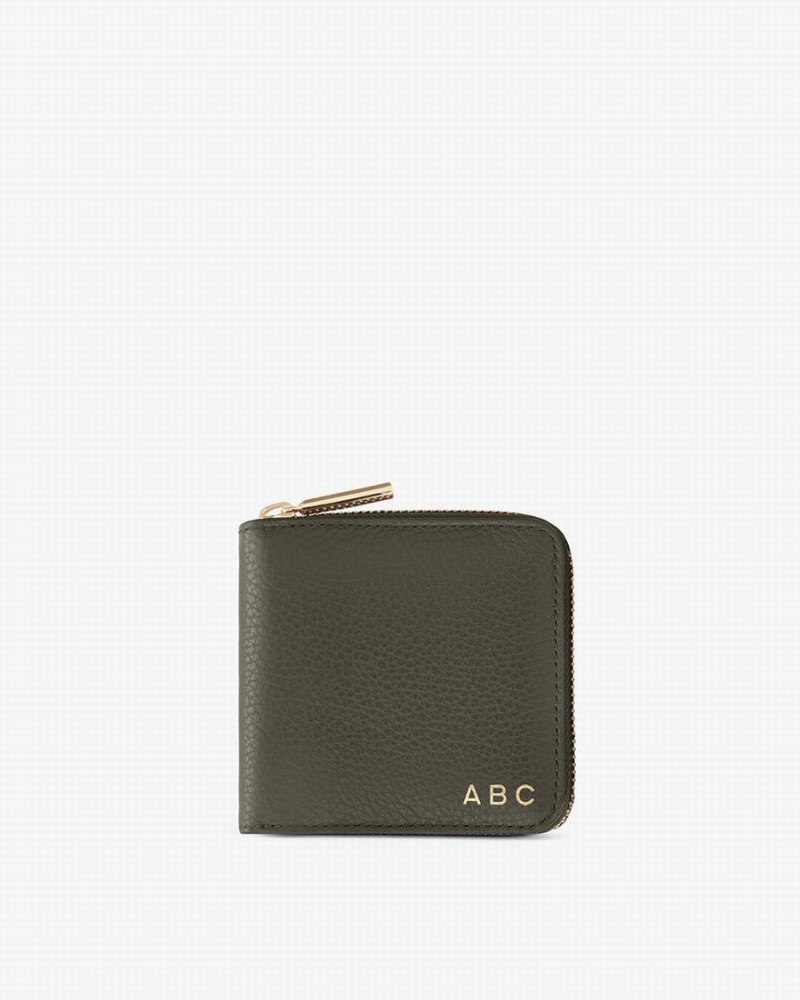 Carteras Cuyana Small Classic Zip Around Mujer Verde Oscuro | CBA4970FH