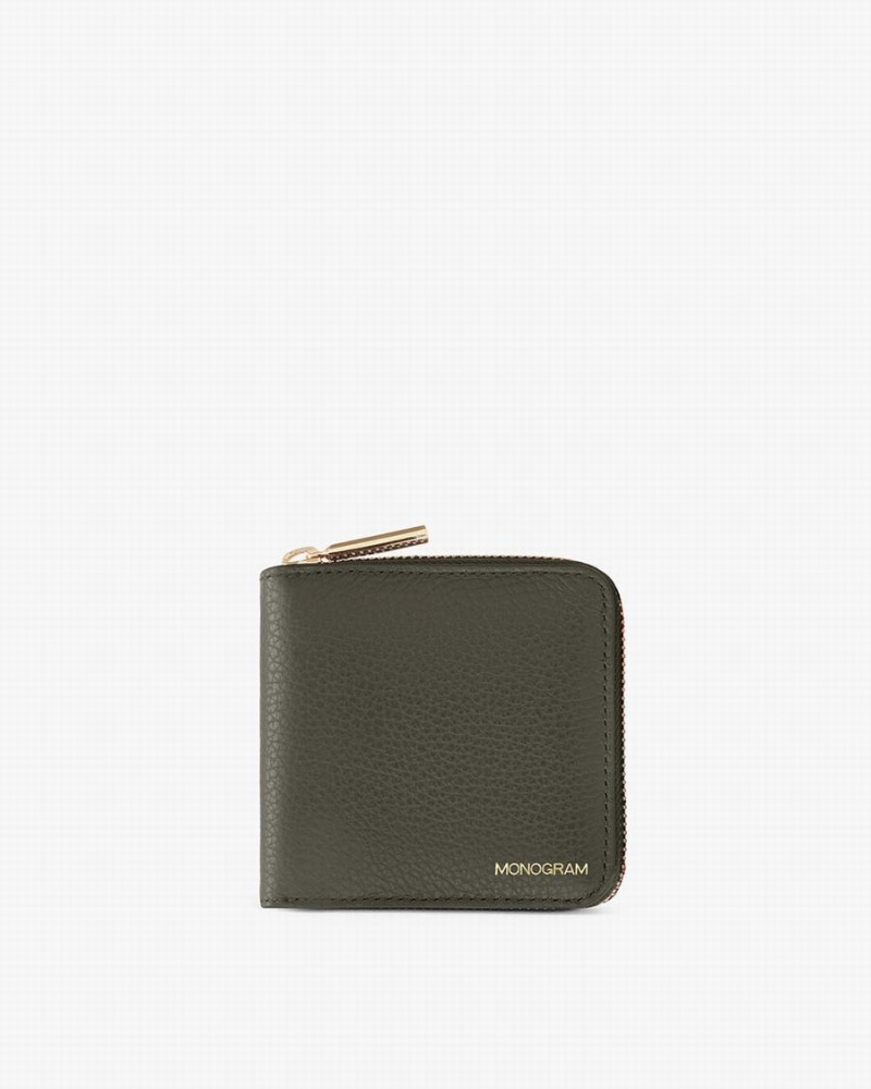 Carteras Cuyana Small Classic Zip Around Mujer Verde Oscuro | CBA4970FH