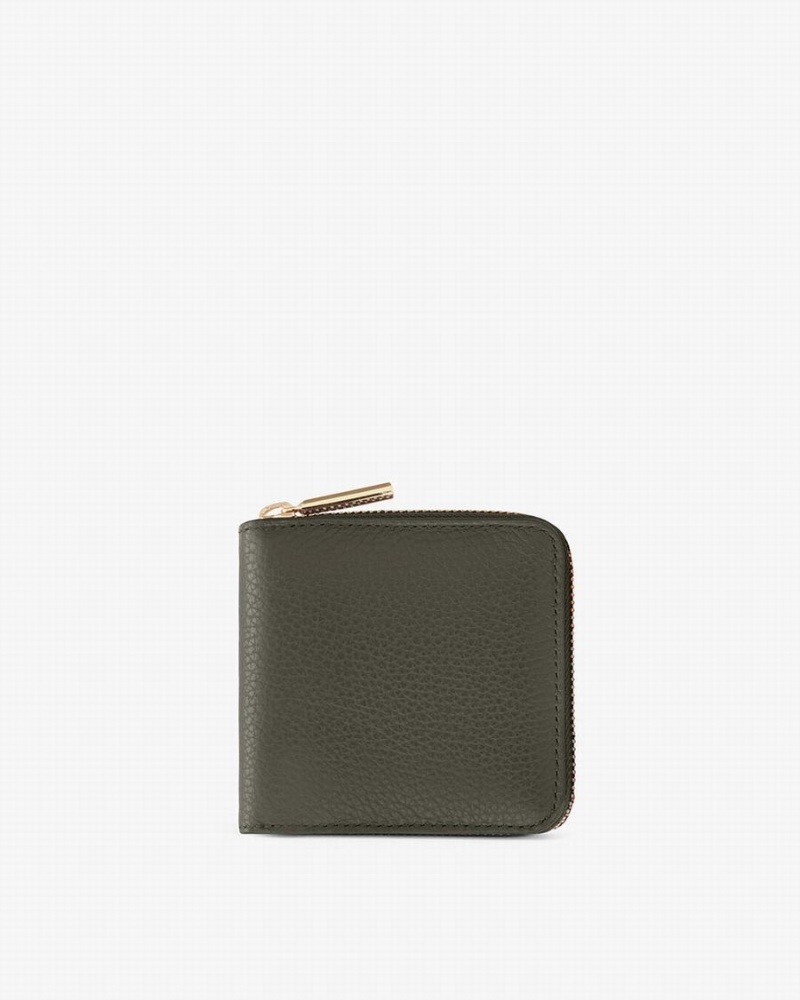Carteras Cuyana Small Classic Zip Around Mujer Verde Oscuro | CBA4970FH