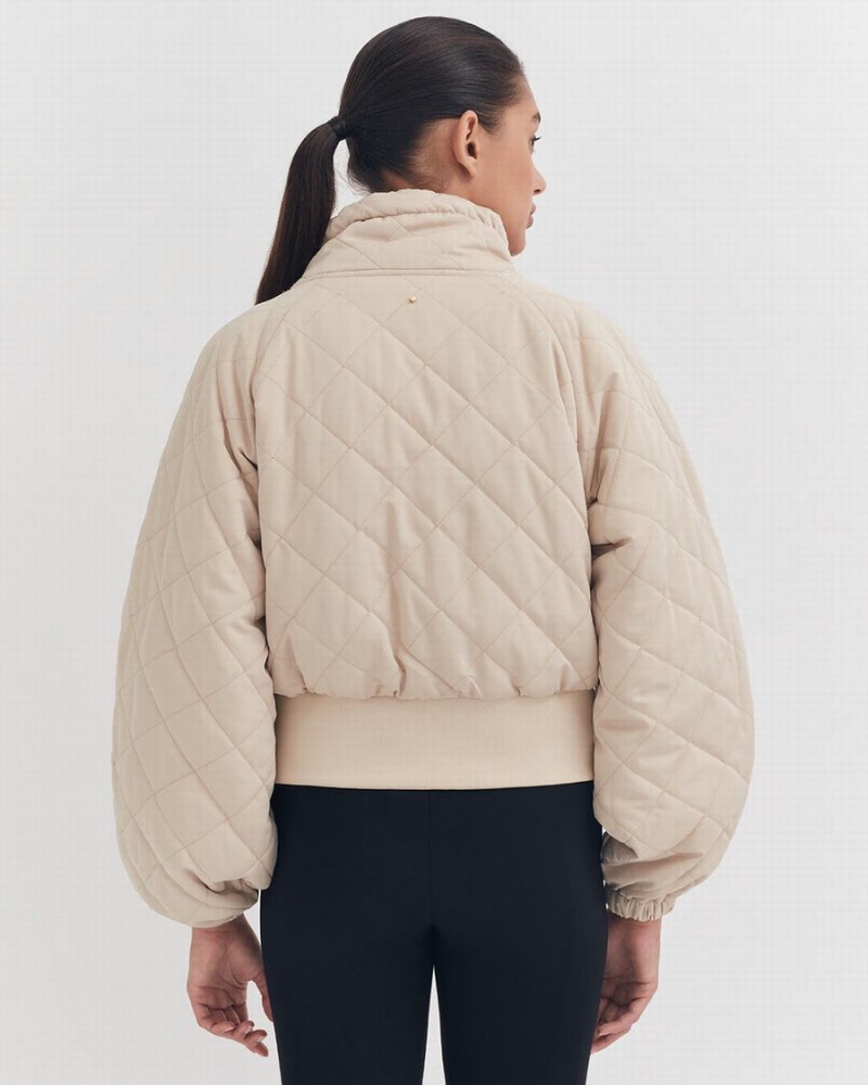 Chaquetas De Plumas Cuyana Balloon Sleeve Light Puffer Mujer Marrones | QWO166FC