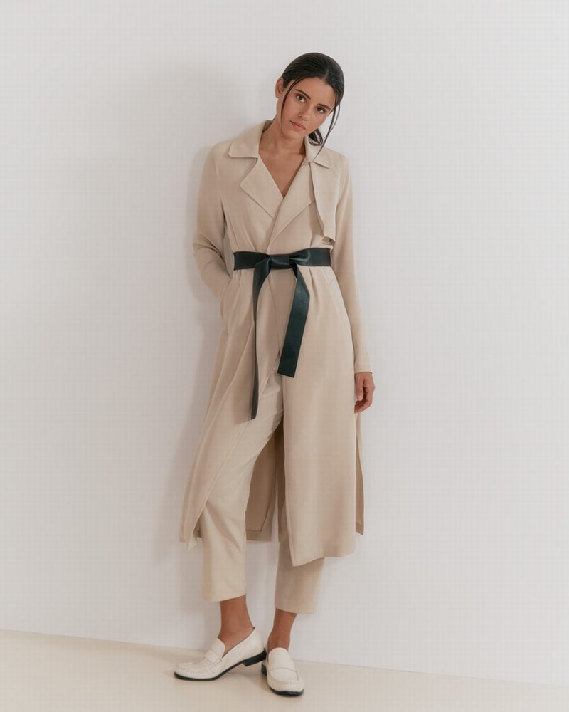 Cortavientos Cuyana Silk Classic Trench Mujer Marrones | RAR7375CX