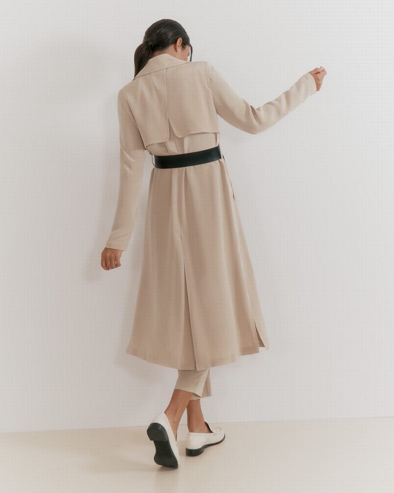Cortavientos Cuyana Silk Classic Trench Mujer Marrones | RAR7375CX