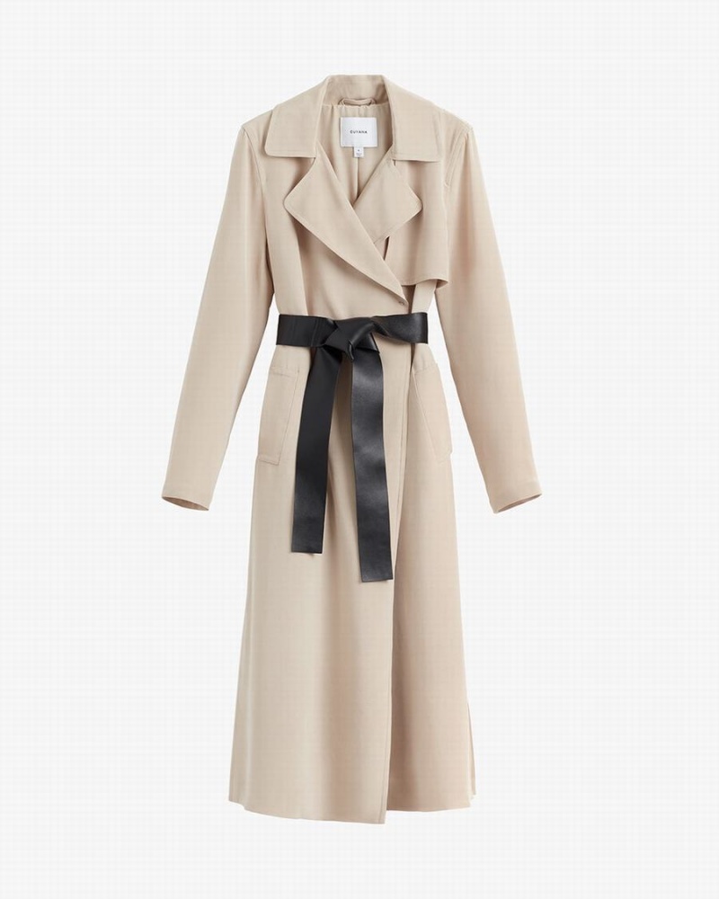 Cortavientos Cuyana Silk Classic Trench Mujer Marrones | RAR7375CX