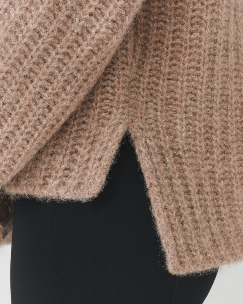 Cárdigan Cuyana Alpaca Lana Cropped Mujer Kaki | WVH1936HT
