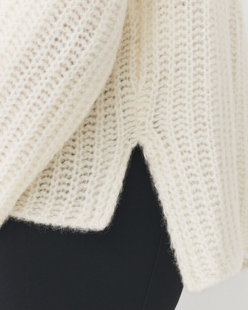 Cárdigan Cuyana Alpaca Lana Cropped Mujer Blancas | EHL2269KJ