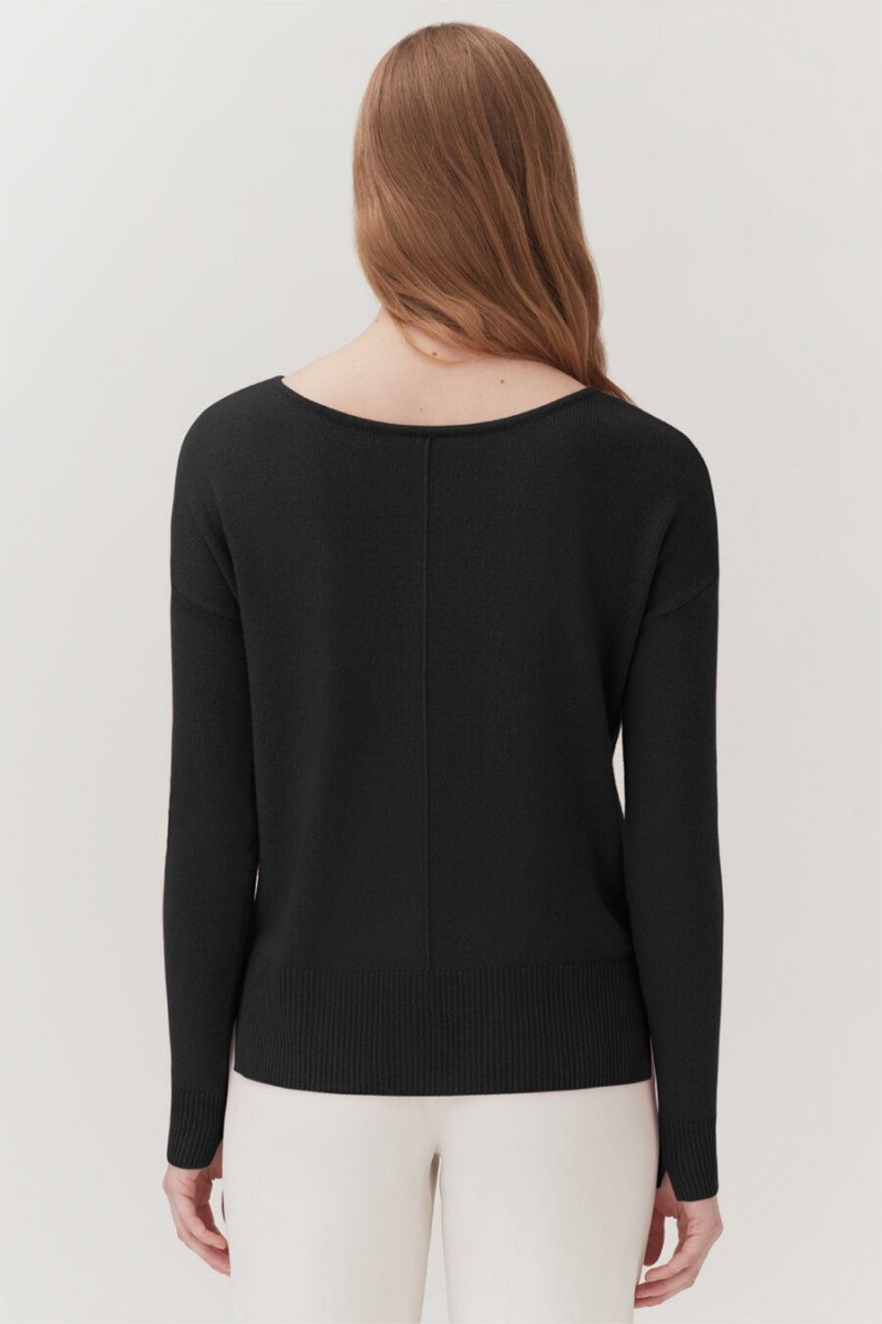 Cárdigan Cuyana Single-Origin Cashmere Mujer Negras | ALS5523VU