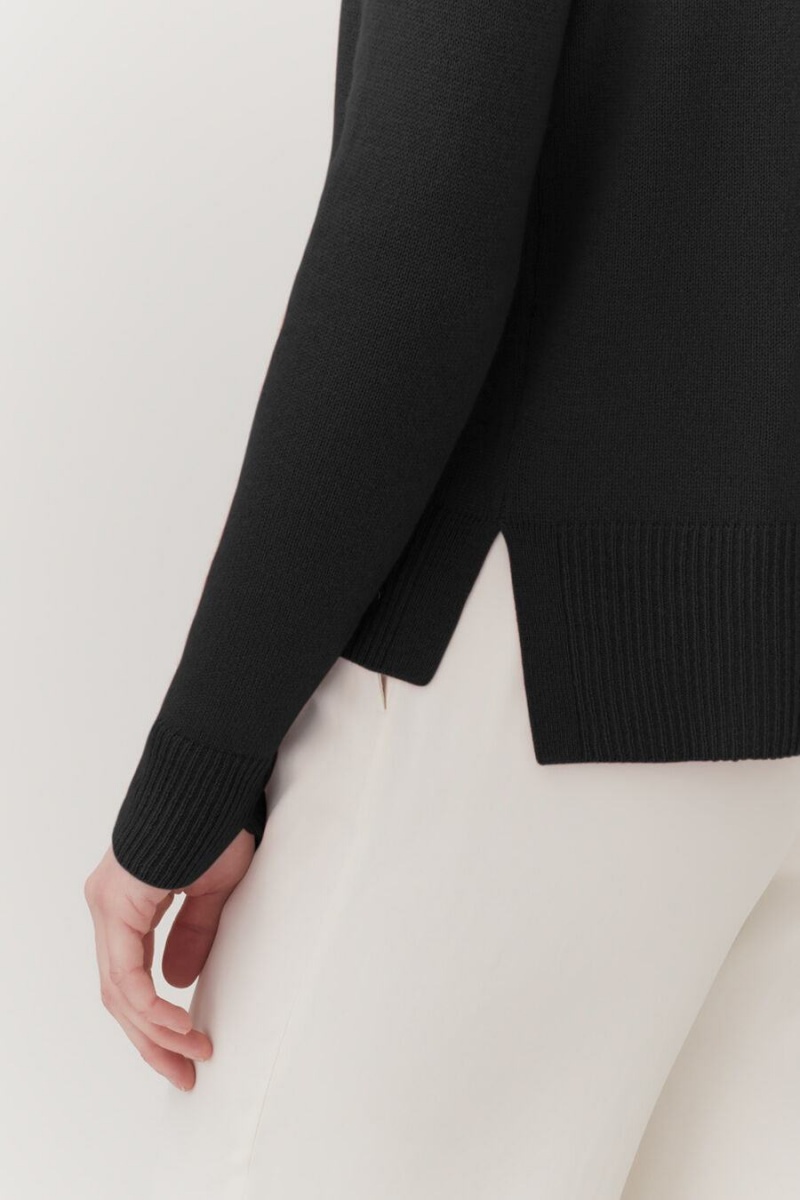 Cárdigan Cuyana Single-Origin Cashmere Mujer Negras | ALS5523VU