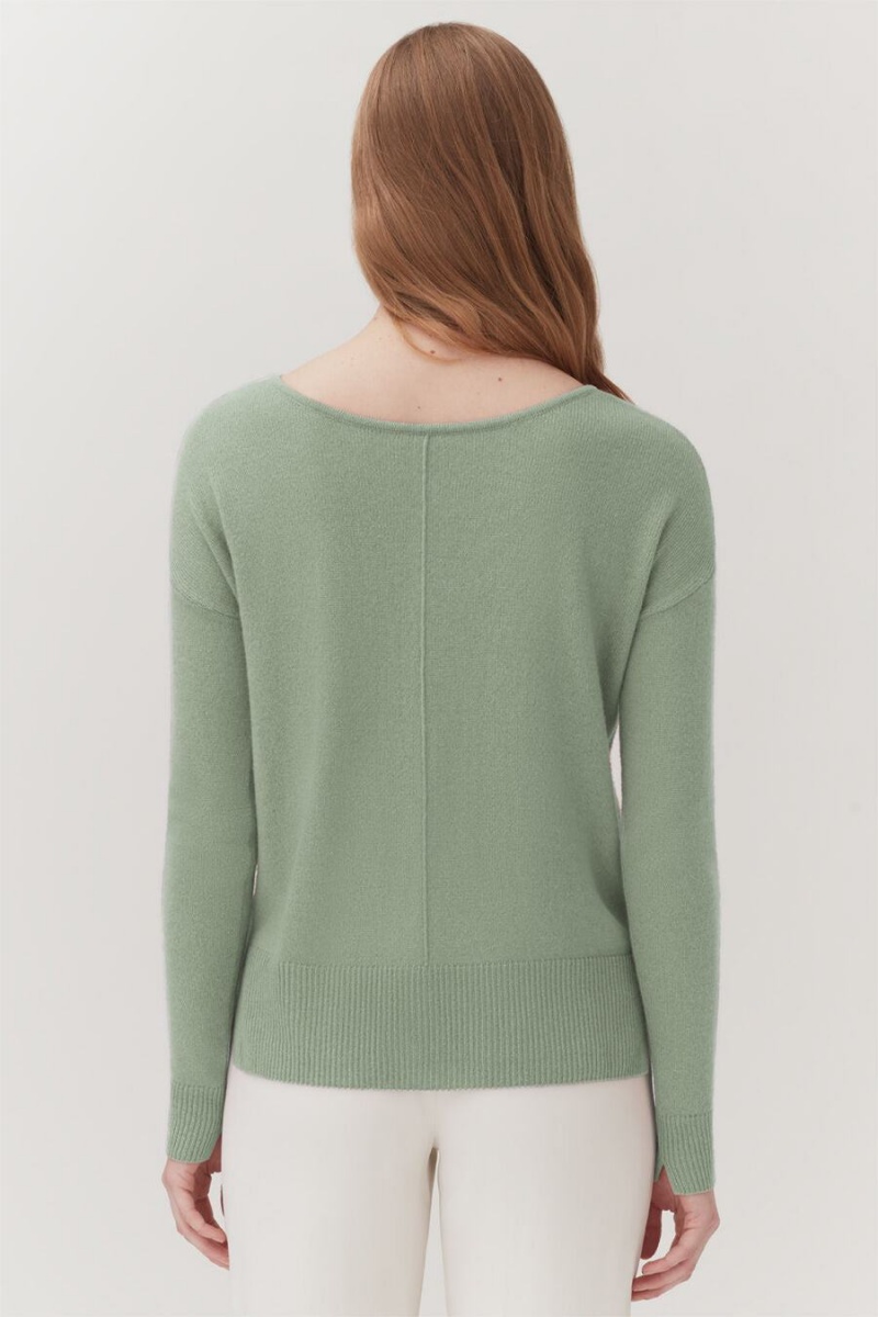 Cárdigan Cuyana Single-Origin Cashmere Mujer Verde | EPA4261RC