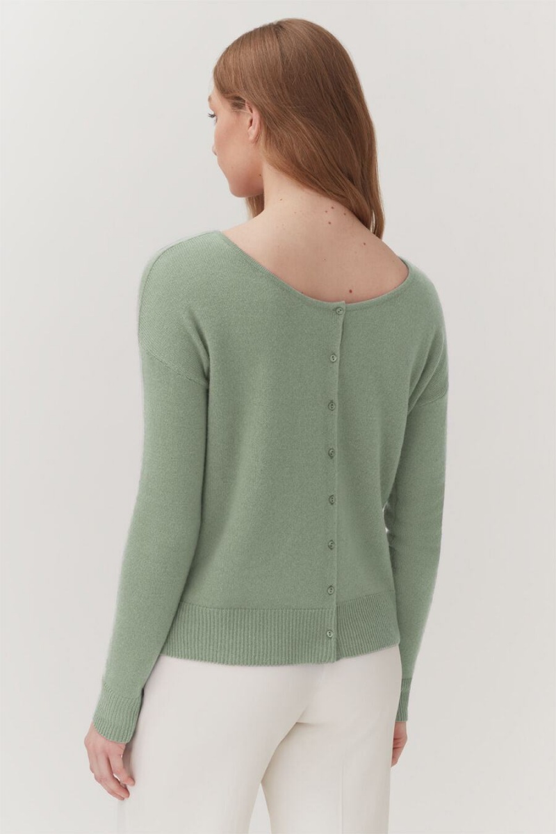 Cárdigan Cuyana Single-Origin Cashmere Mujer Verde | EPA4261RC