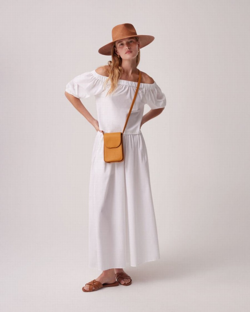 Falda Cuyana Poplin Gathered Mujer Blancas | BDE2115KE