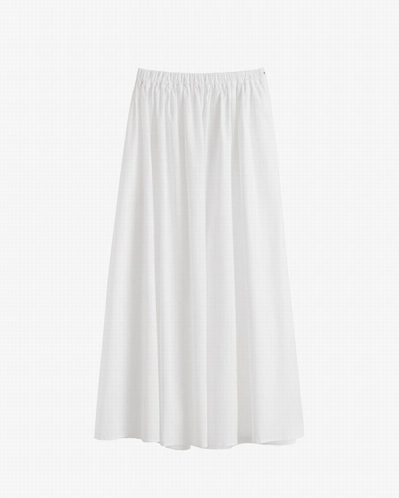 Falda Cuyana Poplin Gathered Mujer Blancas | BDE2115KE