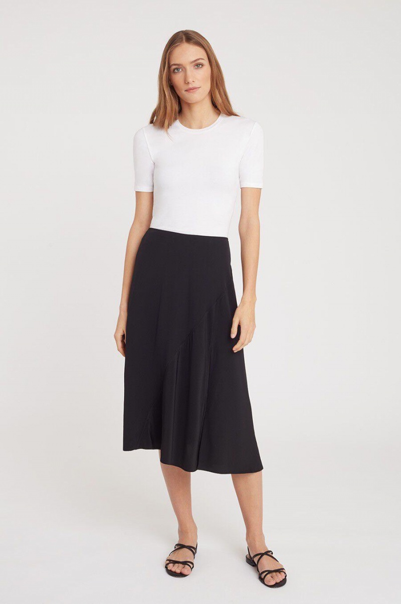Falda Cuyana Silk Asymmetrical Mujer Negras | APC24FV