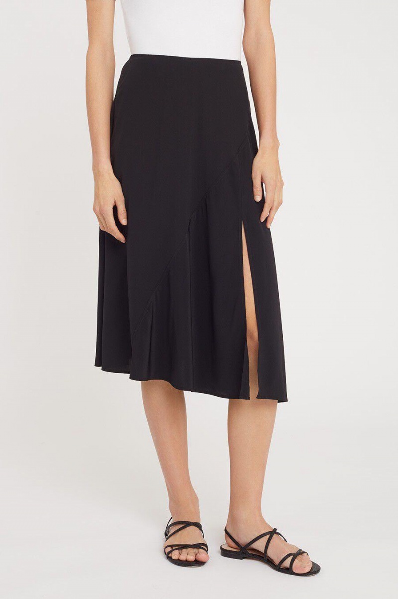Falda Cuyana Silk Asymmetrical Mujer Negras | APC24FV