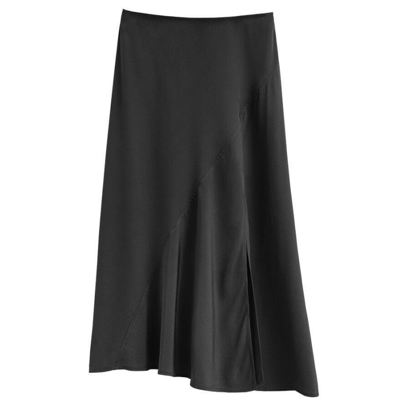 Falda Cuyana Silk Asymmetrical Mujer Negras | APC24FV